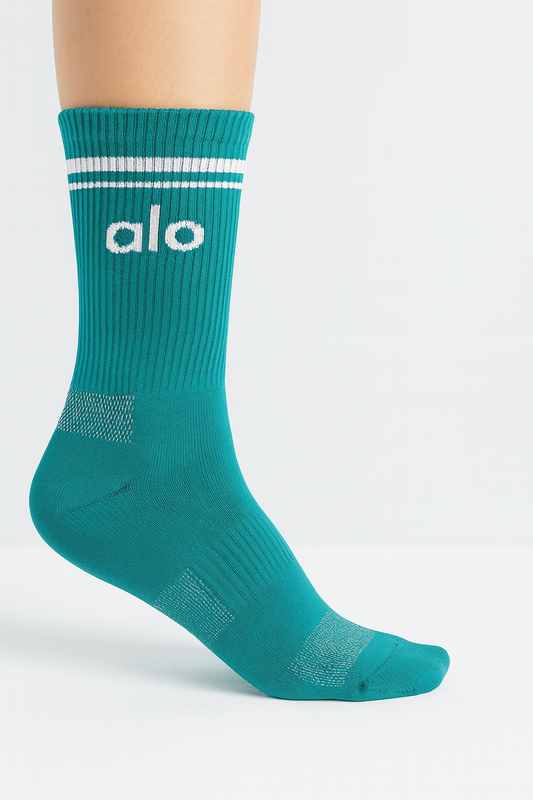 ALO Crew Socks Coral Stripes